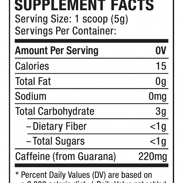 Mana Rush Lilikoi Ingredients