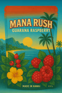 Mana Rush Guarana Raspberry -Bright Berry Flavor. Clean Natural Energy