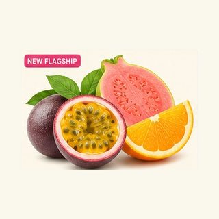 Passion fruit, orange and guava for Mana Rush Passion Orange Guava flavor